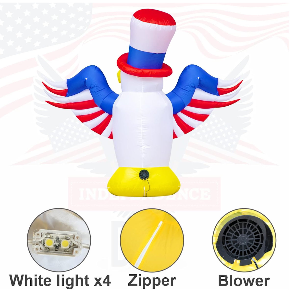 Inflatable eagle with Hat - ChildAngle 4th of July Inflatables 6ft Eagle with Hat Outdoor Decorations for Independence Day