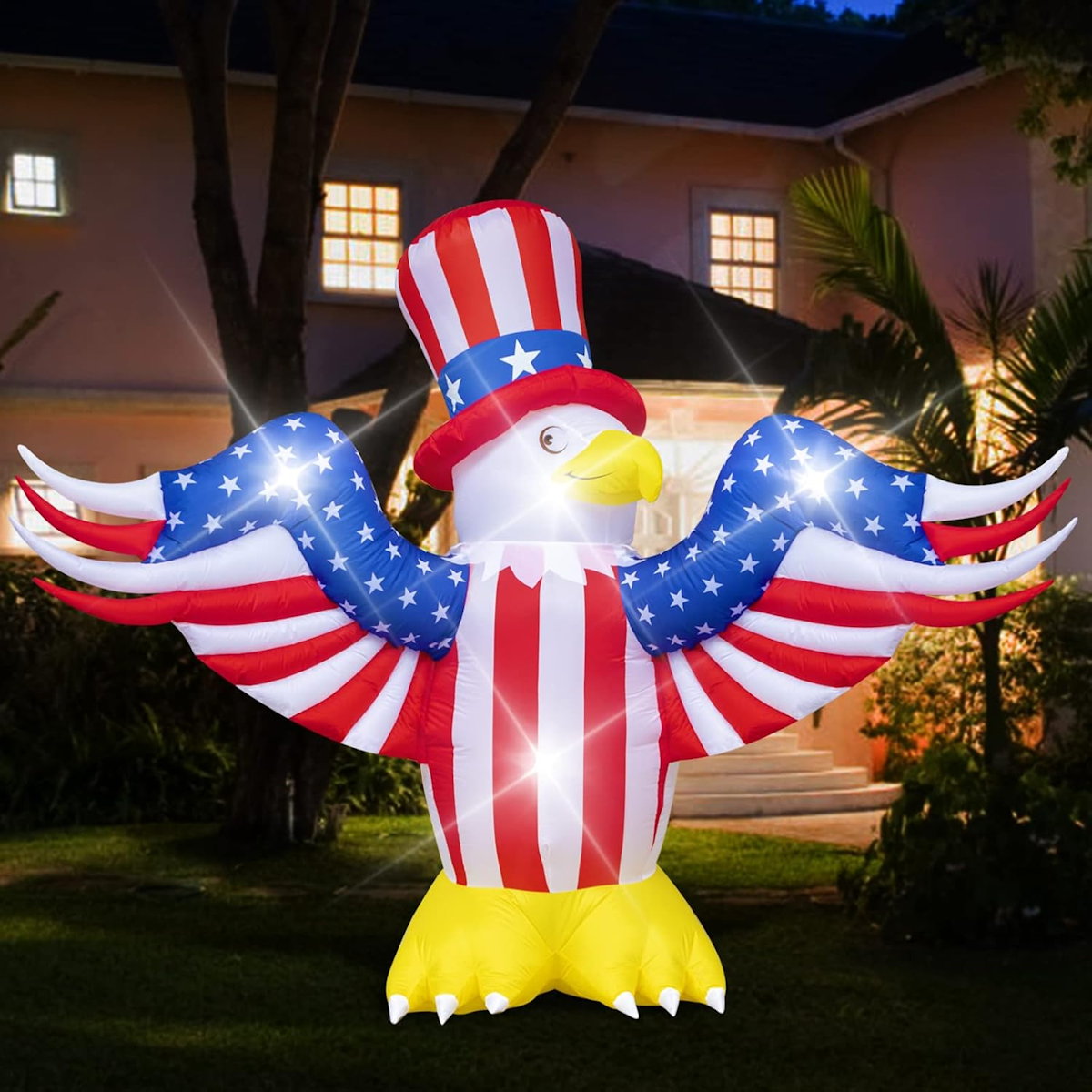 Inflatable eagle with Hat - ChildAngle 4th of July Inflatables 6ft Eagle with Hat Outdoor Decorations for Independence Day