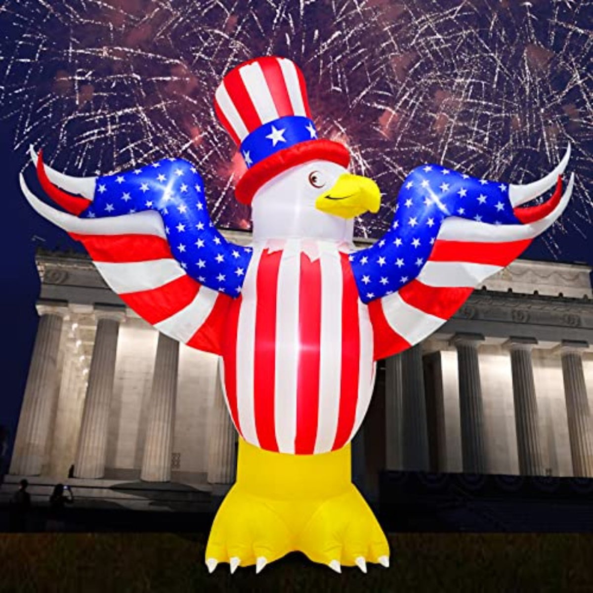 Inflatable eagle with Hat - ChildAngle 4th of July Inflatables 6ft Eagle with Hat Outdoor Decorations for Independence Day