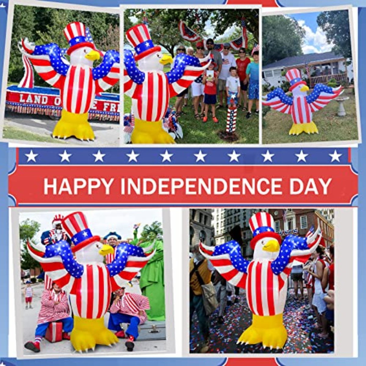 Inflatable eagle with Hat - ChildAngle 4th of July Inflatables 6ft Eagle with Hat Outdoor Decorations for Independence Day