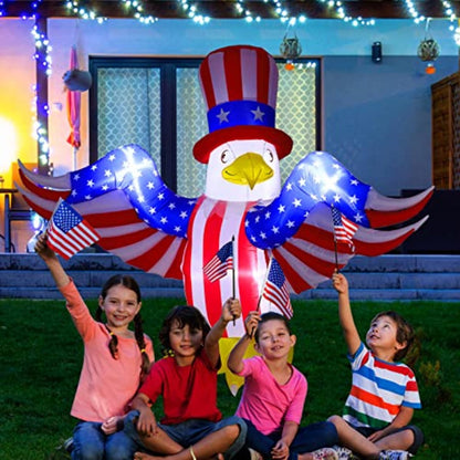 Inflatable eagle with Hat - ChildAngle 4th of July Inflatables 6ft Eagle with Hat Outdoor Decorations for Independence Day