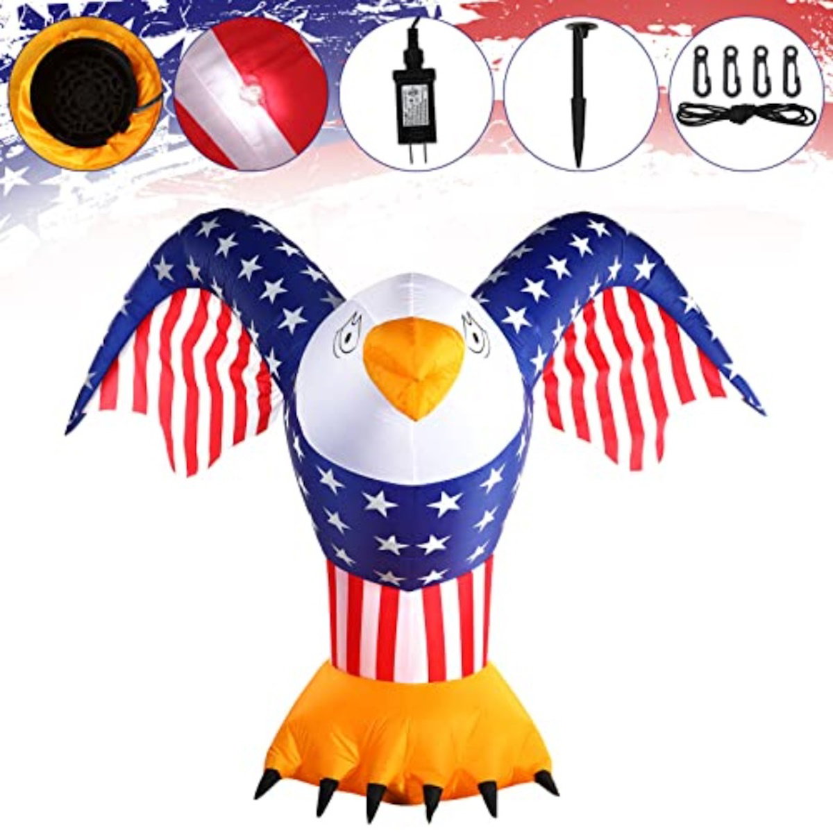 Inflatable eagle with American flag design - ChildAngle 4th of July Inflatables