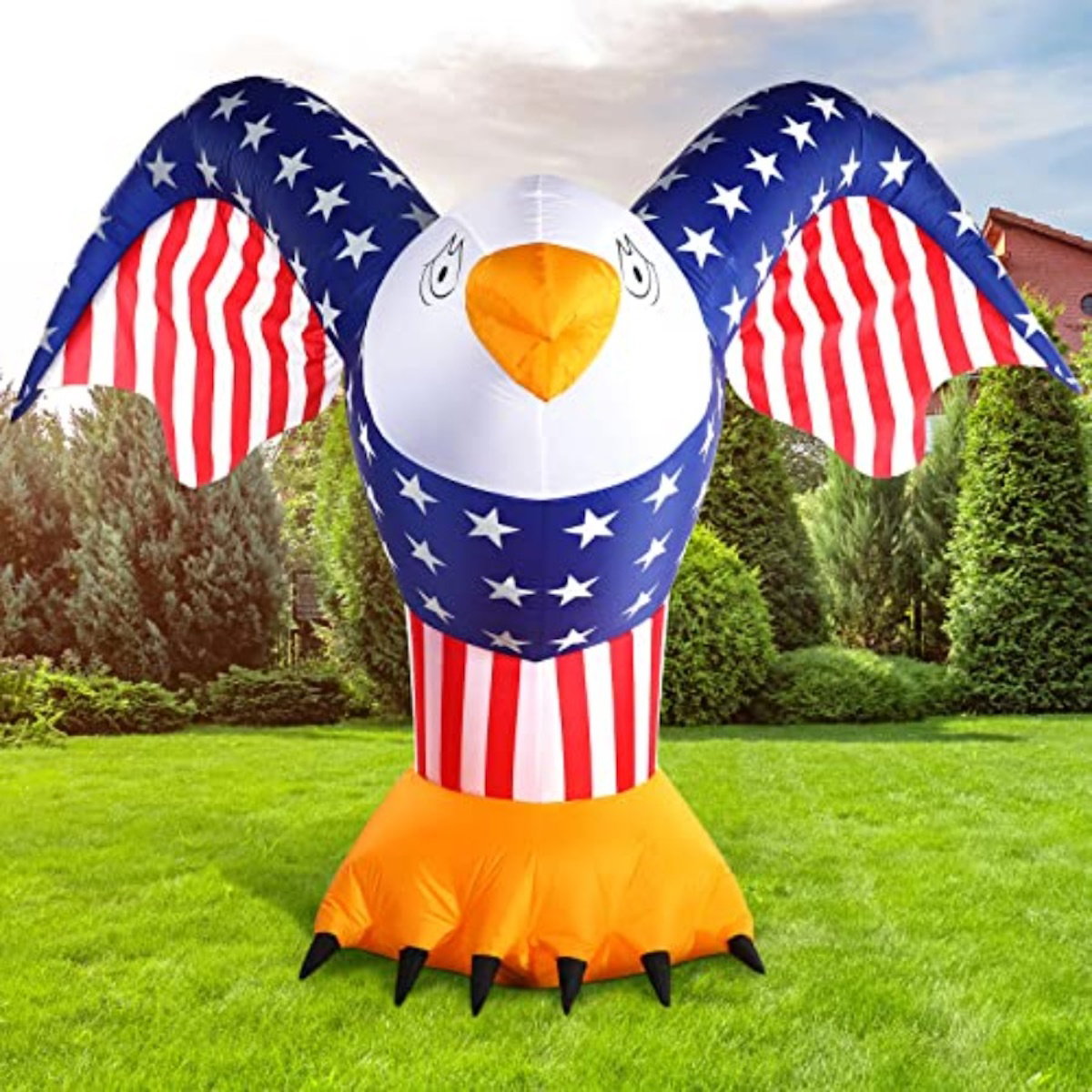 Inflatable eagle with American flag design - ChildAngle 4th of July Inflatables