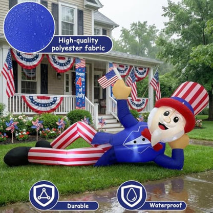 Inflatable Uncle Sam figure with American flag - ChildAngle Uncle Sam 4th of July Inflatables