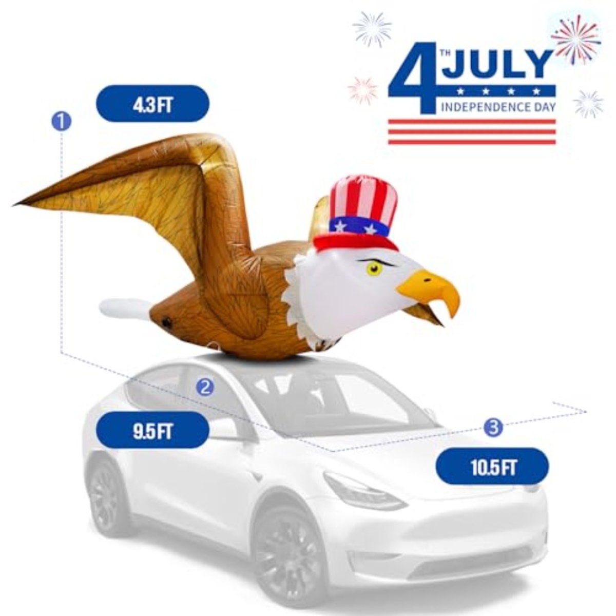 Inflatable Flying Eagle 4th of July Inflatables for Independence Day Car Parade - ChildAngle