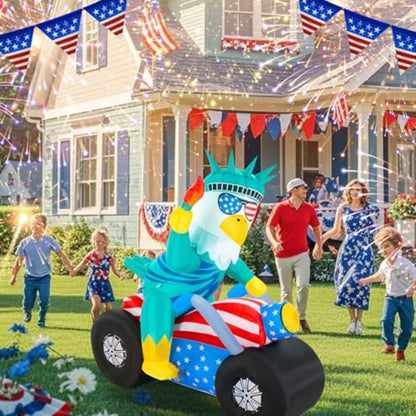 The statue of Liberty Sunglasses Eagle on Motorcycle Inflatable decoration - ChildAngle 4th of July Inflatables for Outdoor Decorations
