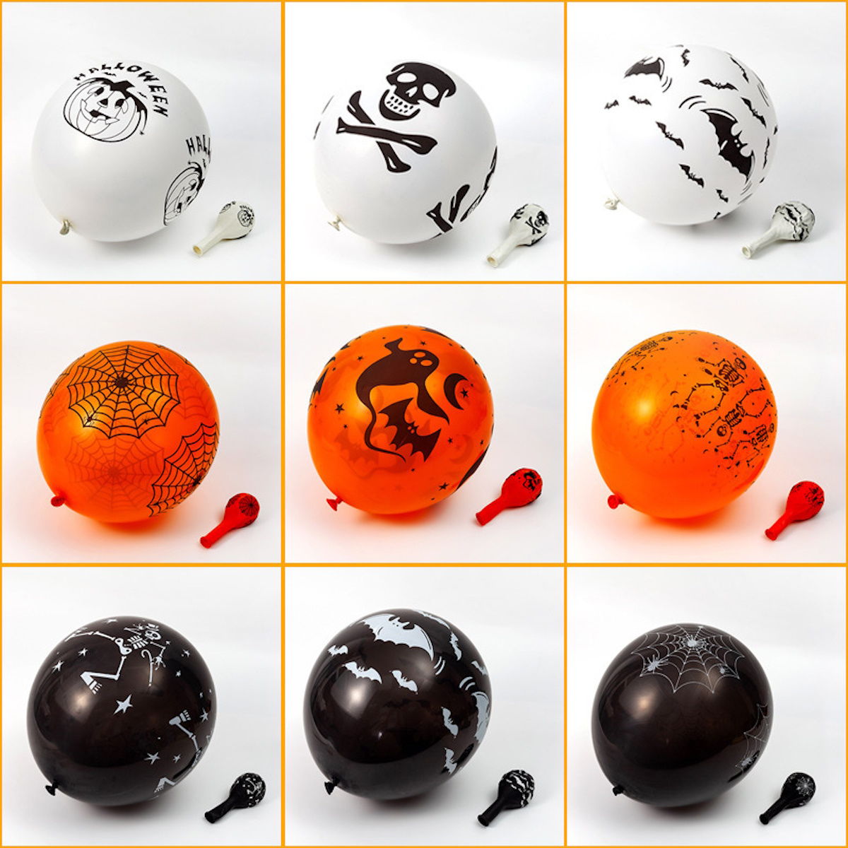 50PCS 12'' Latex Balloon for Halloween Party Bat Ghost Spider Web Colored Balloon Set - ChildAngle