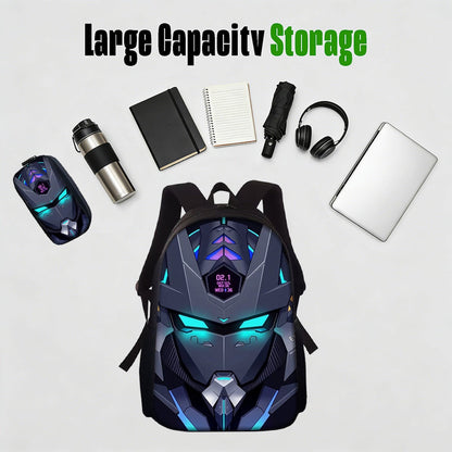 5PCS Cyberpunk Robots Transformer Backpack and Lunchbox Pencil Case Bundle Set - ChildAngle