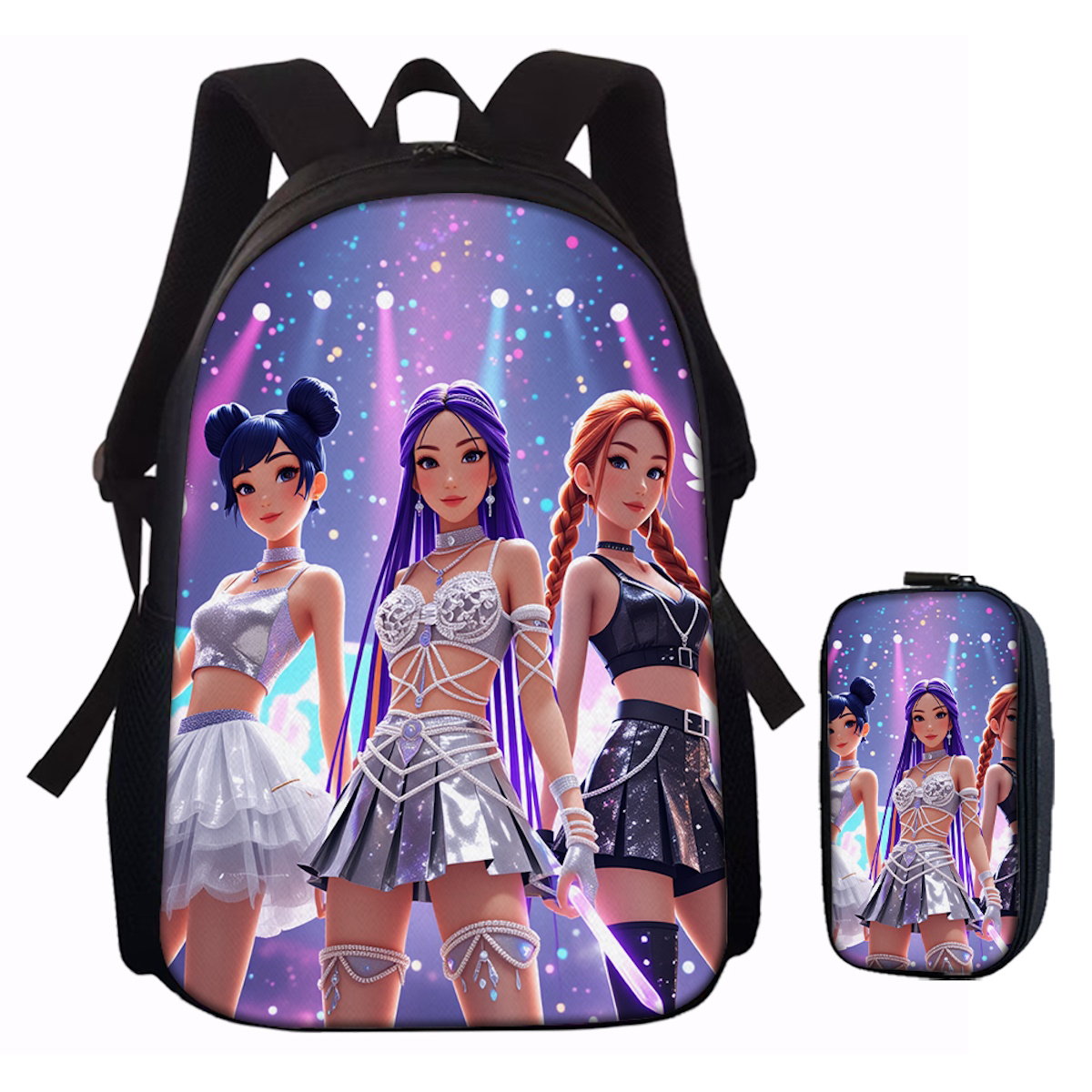 5PCS KPop Demon Hunter Backpack and Lunchbox Pencil Case Bundle Set - ChildAngle