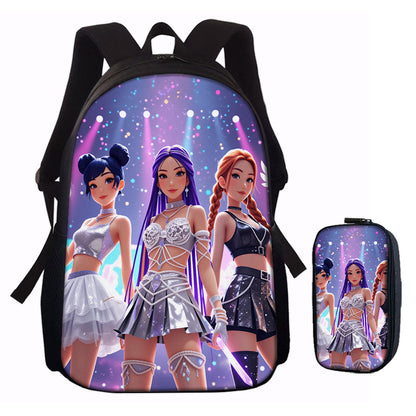 5PCS KPop Demon Hunter Backpack and Lunchbox Pencil Case Bundle Set - ChildAngle