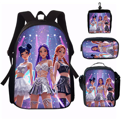 5PCS KPop Demon Hunter Backpack and Lunchbox Pencil Case Bundle Set - ChildAngle