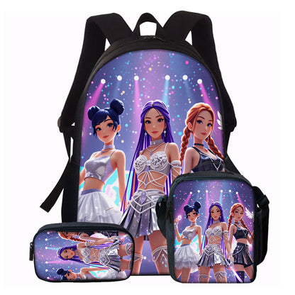 5PCS KPop Demon Hunter Backpack and Lunchbox Pencil Case Bundle Set - ChildAngle