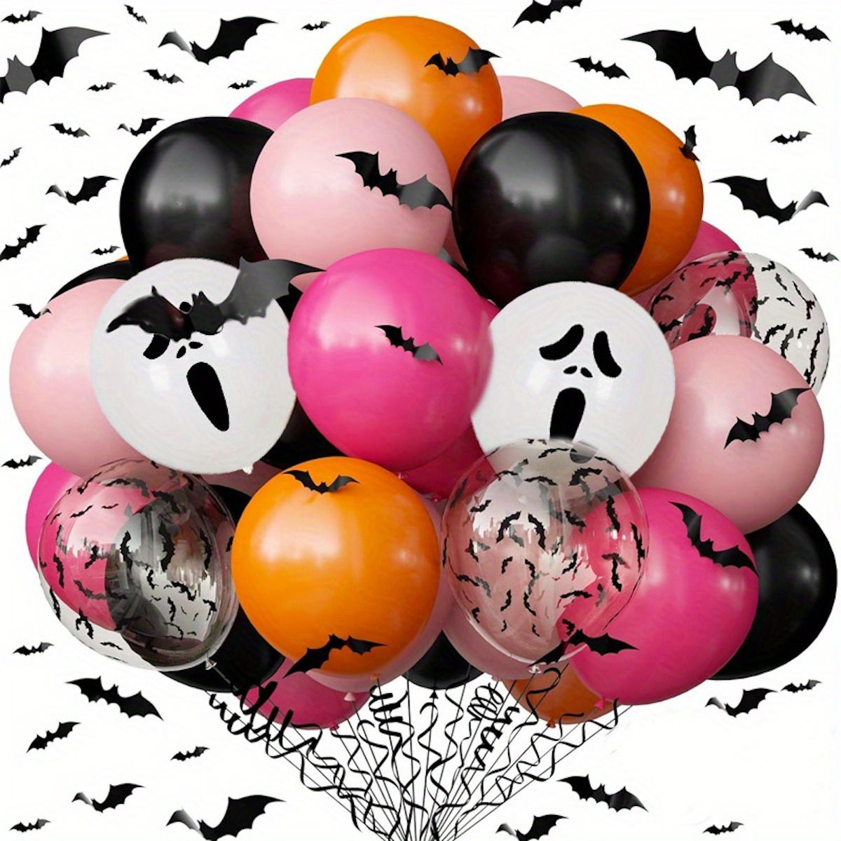 60PCS 12'' Latex Balloon for Halloween Party Colored Balloon Set - ChildAngle