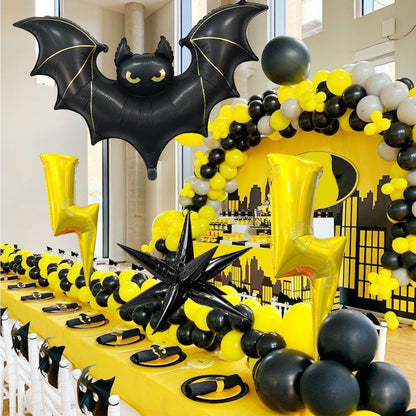 79PCS 60'' Batman Giant Balloon Halloween Bat Balloon Flash Garland Arch Kit - ChildAngle