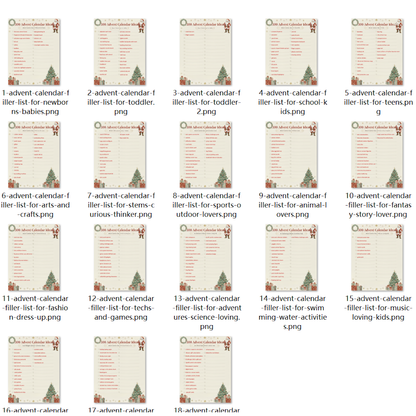 Printable Advent Calendar Filler List - Handy Checklist for Parents (PDF)