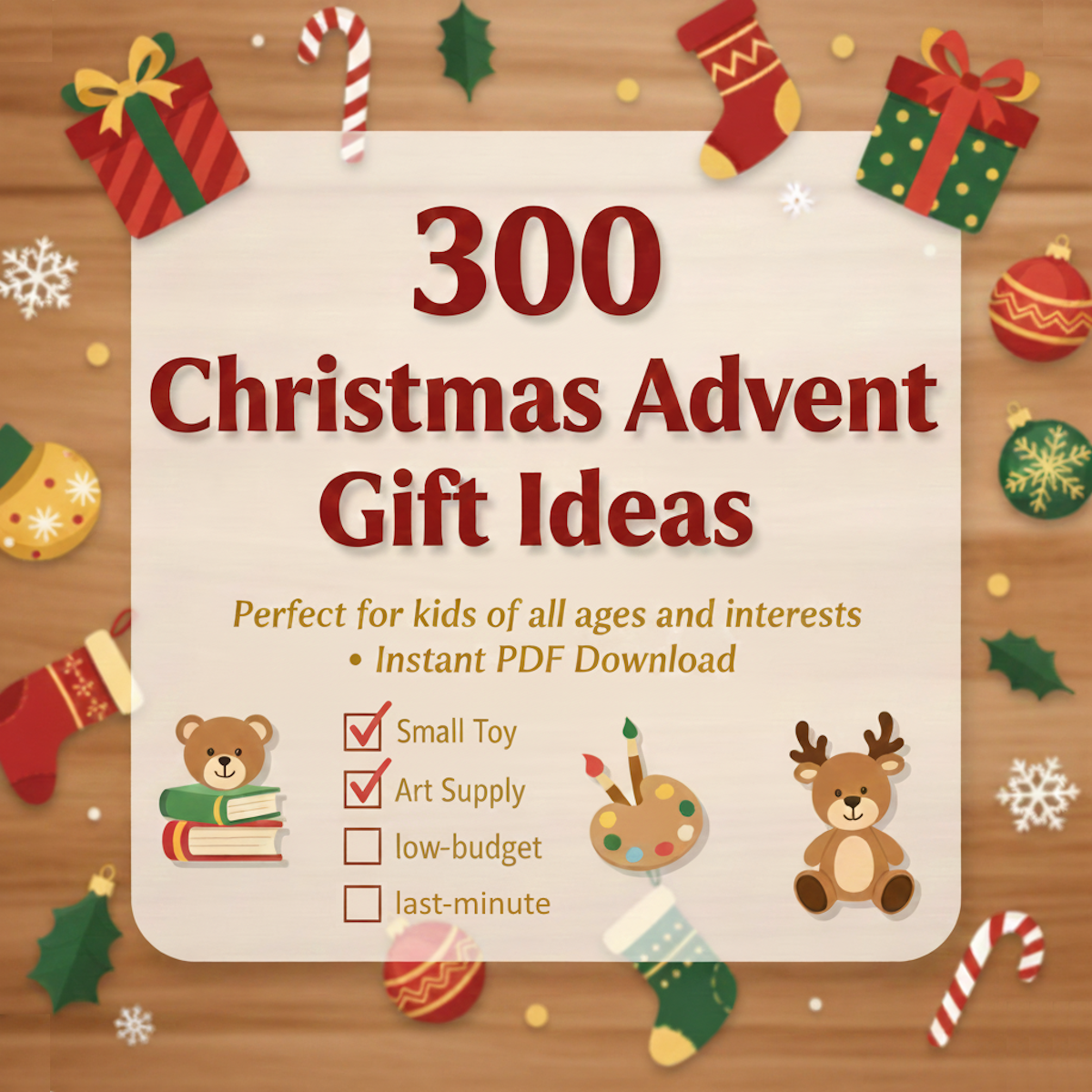 Printable Advent Calendar Filler List - Handy Checklist for Parents (PDF)