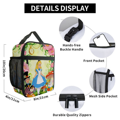 Alice in Wonderland Insulated Lunch Bag Portable Lunch Tote - ChildAngle