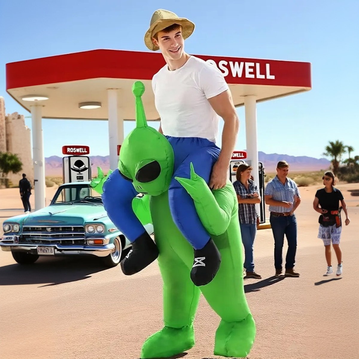 Kids and Teens Alien Inflatable Costume Blow up Alien Suit - ChildAngle