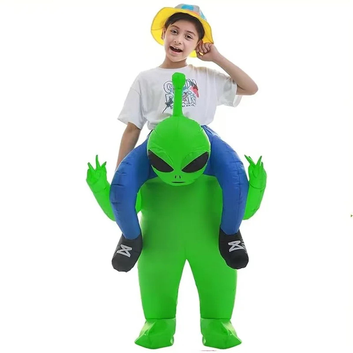 Kids and Teens Alien Inflatable Costume Blow up Alien Suit - ChildAngle