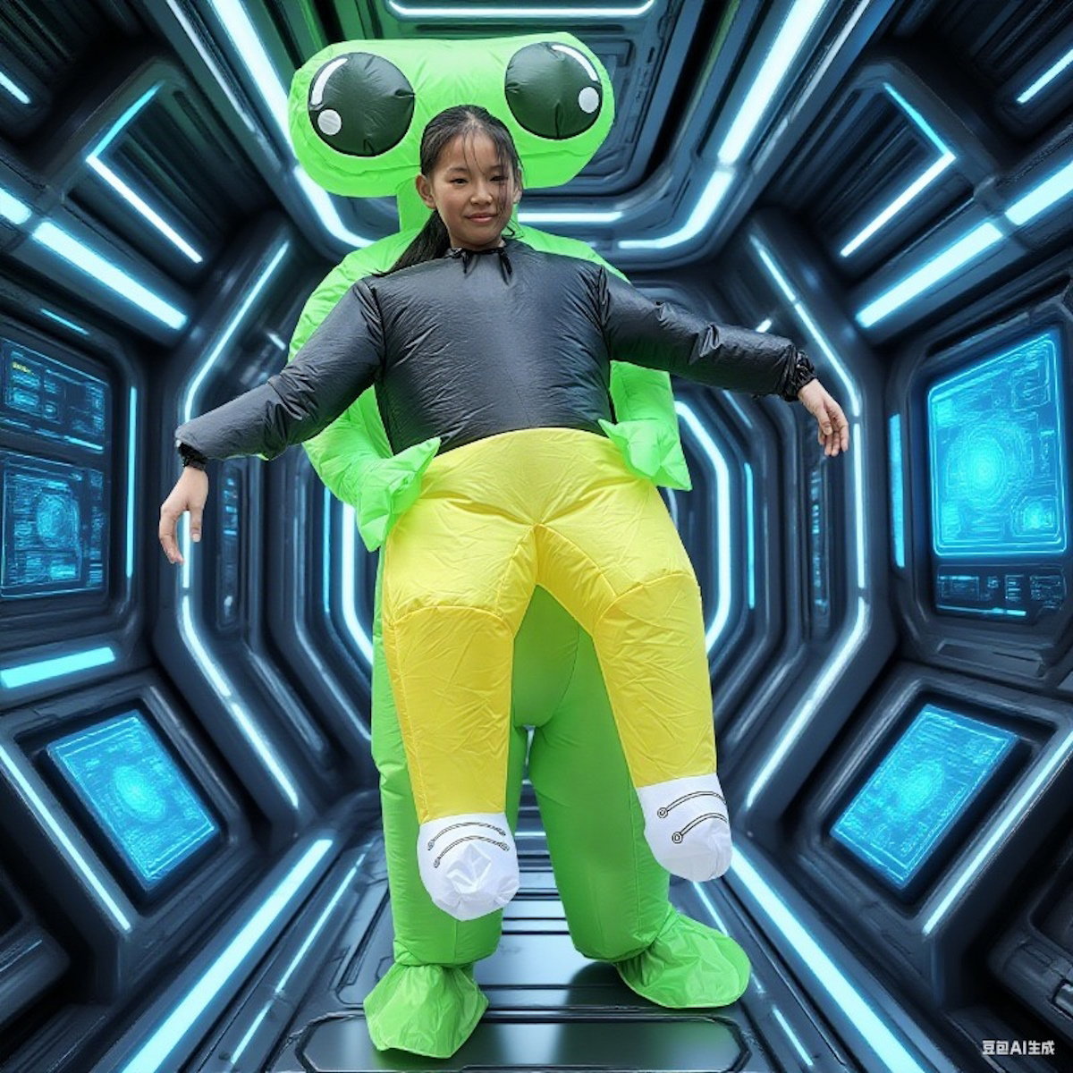 Kids and Teens Alien Inflatable Costume Blow up Alien Suit - ChildAngle