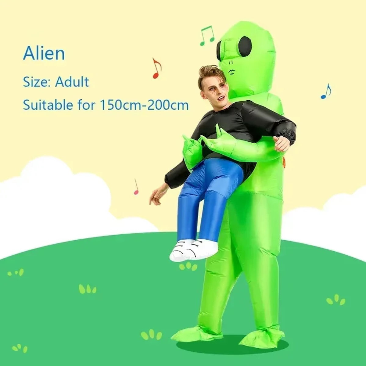 Kids and Teens Alien Inflatable Costume Blow up Alien Suit - ChildAngle