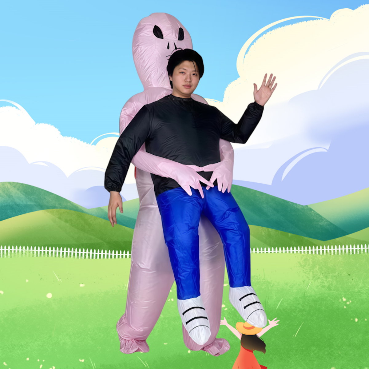 Kids and Teens Alien Inflatable Costume Blow up Alien Suit - ChildAngle