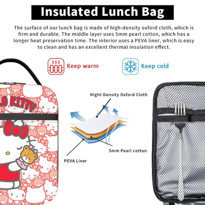 Lovely Hello Kitty Lunch Bags Portable Insulated School Lunch Storage Picnic Bags - ChildAngle