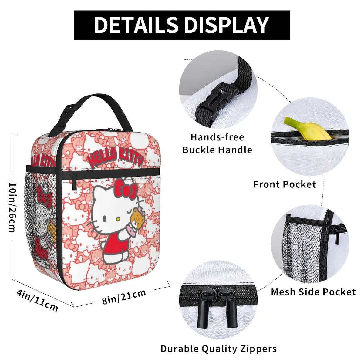 Lovely Hello Kitty Lunch Bags Portable Insulated School Lunch Storage Picnic Bags - ChildAngle