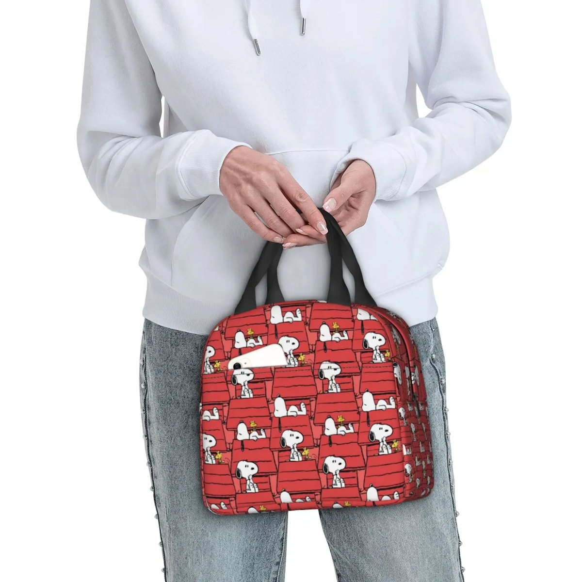 Snoopy Lunch Bag Portable Tote for Lunch - ChildAngle