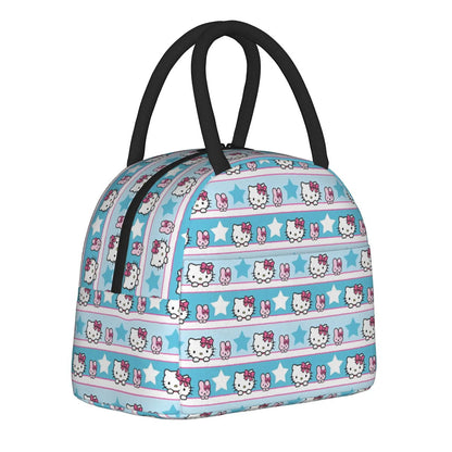 Hello Kitty Lunch Bags Cute Pattern Portable Insulated Totes for School Lunch - ChildAngle