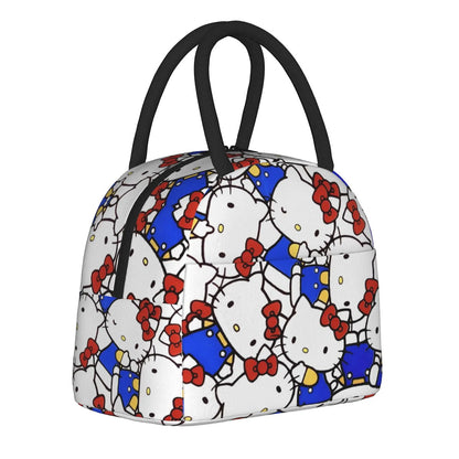 Hello Kitty Lunch Bags Cute Pattern Portable Insulated Totes for School Lunch - ChildAngle