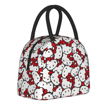Hello Kitty Lunch Bags Cute Pattern Portable Insulated Totes for School Lunch - ChildAngle