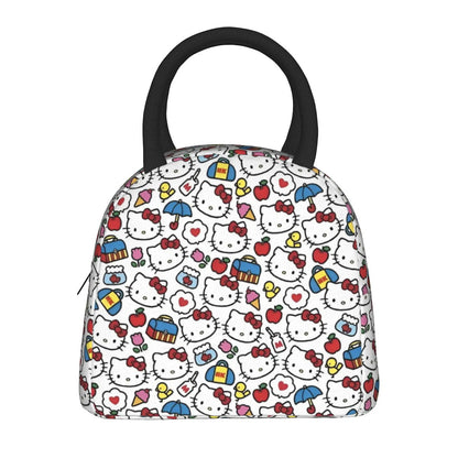 Hello Kitty Lunch Bags Cute Pattern Portable Insulated Totes for School Lunch - ChildAngle