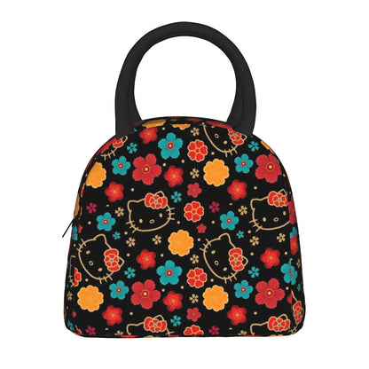 Hello Kitty Lunch Bags Cute Pattern Portable Insulated Totes for School Lunch - ChildAngle