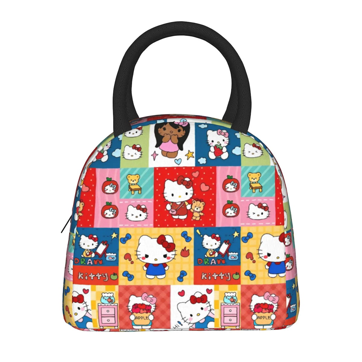 Hello Kitty Lunch Bags Cute Pattern Portable Insulated Totes for School Lunch - ChildAngle