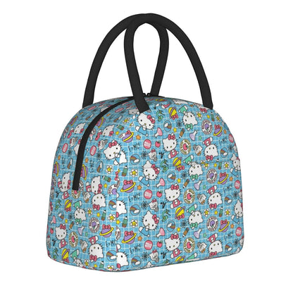Hello Kitty Lunch Bags Cute Pattern Portable Insulated Totes for School Lunch - ChildAngle