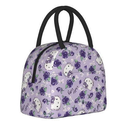Hello Kitty Lunch Bags Cute Pattern Portable Insulated Totes for School Lunch - ChildAngle