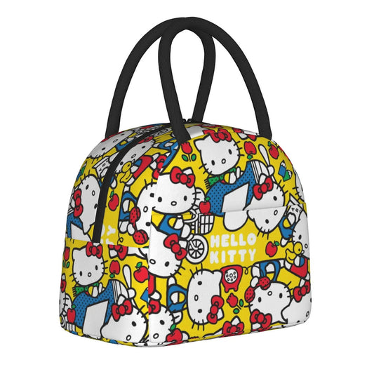 Hello Kitty Lunch Bags Cute Pattern Portable Insulated Totes for School Lunch - ChildAngle