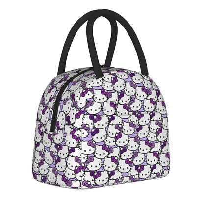 Hello Kitty Lunch Bags Cute Pattern Portable Insulated Totes for School Lunch - ChildAngle