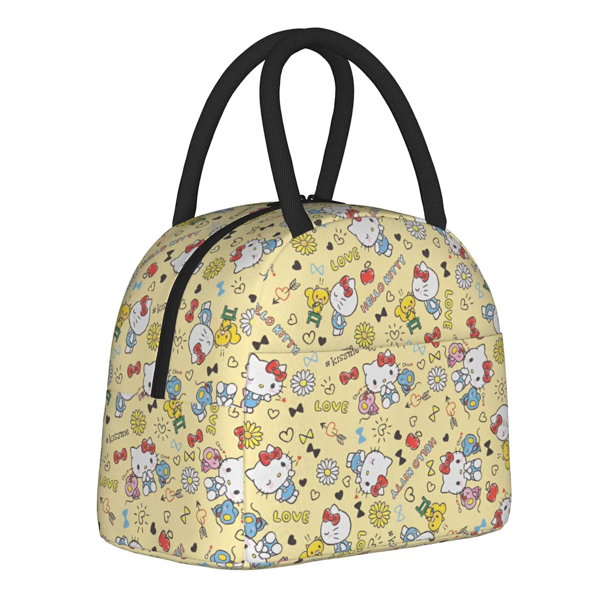 Hello Kitty Lunch Bags Cute Pattern Portable Insulated Totes for School Lunch - ChildAngle
