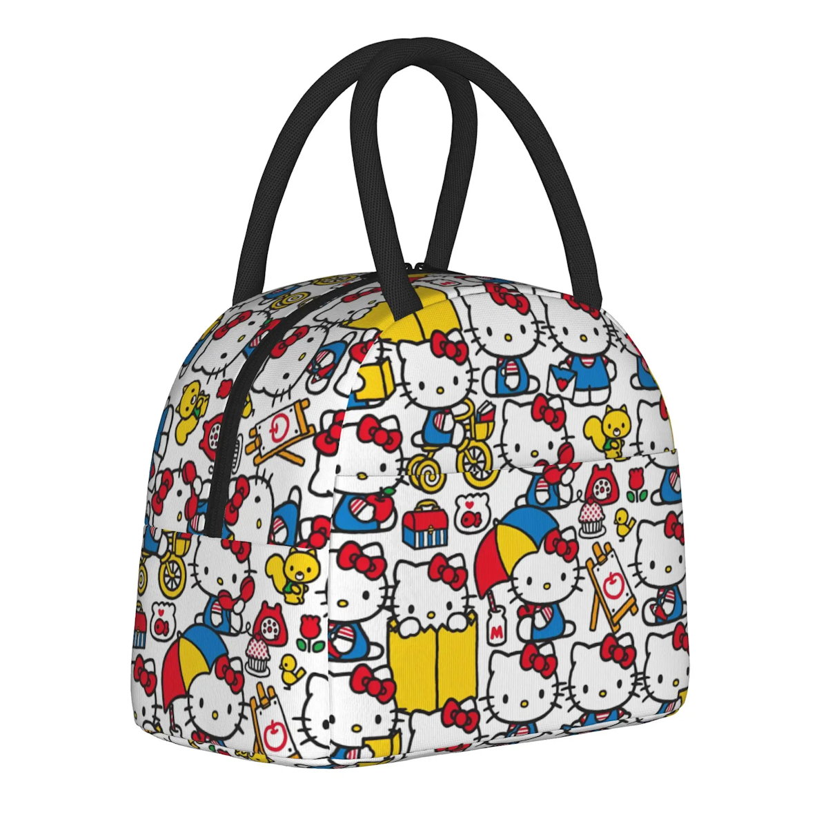 Hello Kitty Lunch Bags Cute Pattern Portable Insulated Totes for School Lunch - ChildAngle