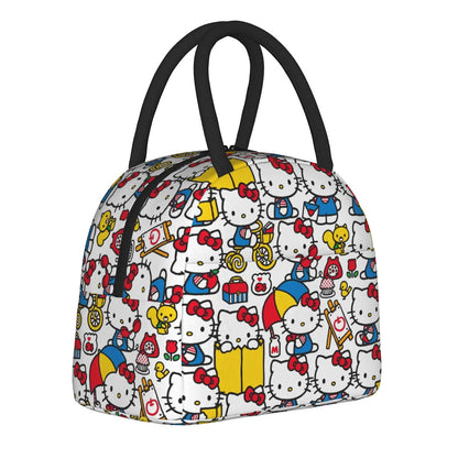 Hello Kitty Lunch Bags Cute Pattern Portable Insulated Totes for School Lunch - ChildAngle