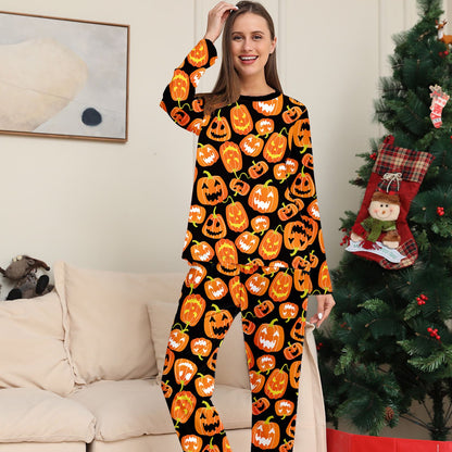 Halloween Family Matching Pajamas Allover Pumpkin Print Sleepwear Family Look Pyjamas - ChildAngle