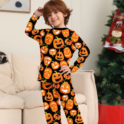 Halloween Family Matching Pajamas Allover Pumpkin Print Sleepwear Family Look Pyjamas - ChildAngle