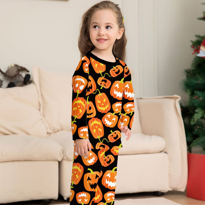 Halloween Family Matching Pajamas Allover Pumpkin Print Sleepwear Family Look Pyjamas - ChildAngle