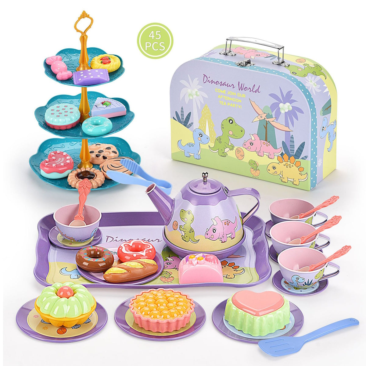 Animal Afternoon Tea Party Pretend Play Toys with Alloy Storage Box - ChildAngle