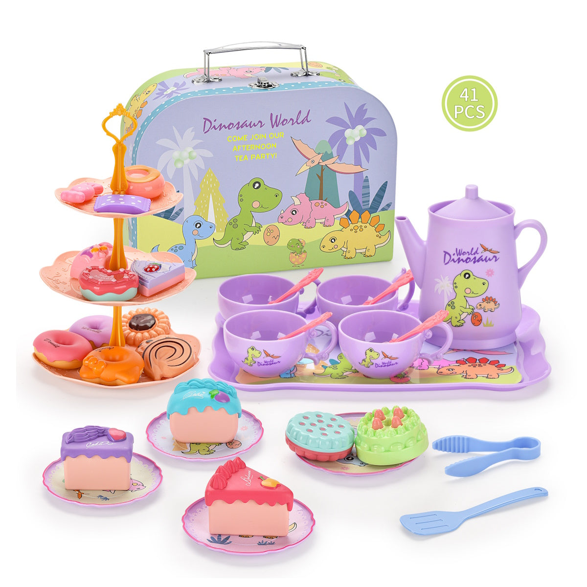 Animal Afternoon Tea Party Pretend Play Toys with Alloy Storage Box - ChildAngle