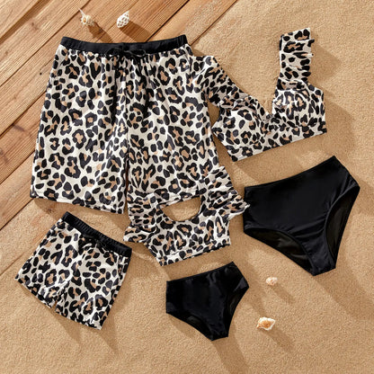 Matching Family Swimsuit Leopard Print Bikini Set Swimsuit