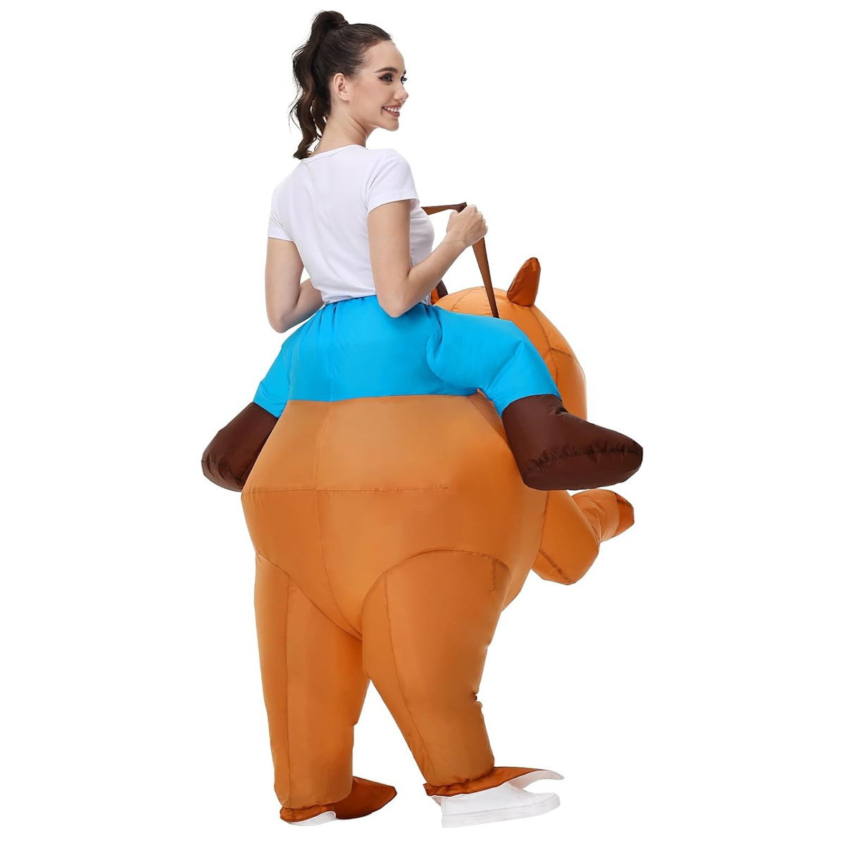 Teens and Adults Animal Riding Inflatable Costumes Riding Rooster Frog Bee Shark - ChildAngle