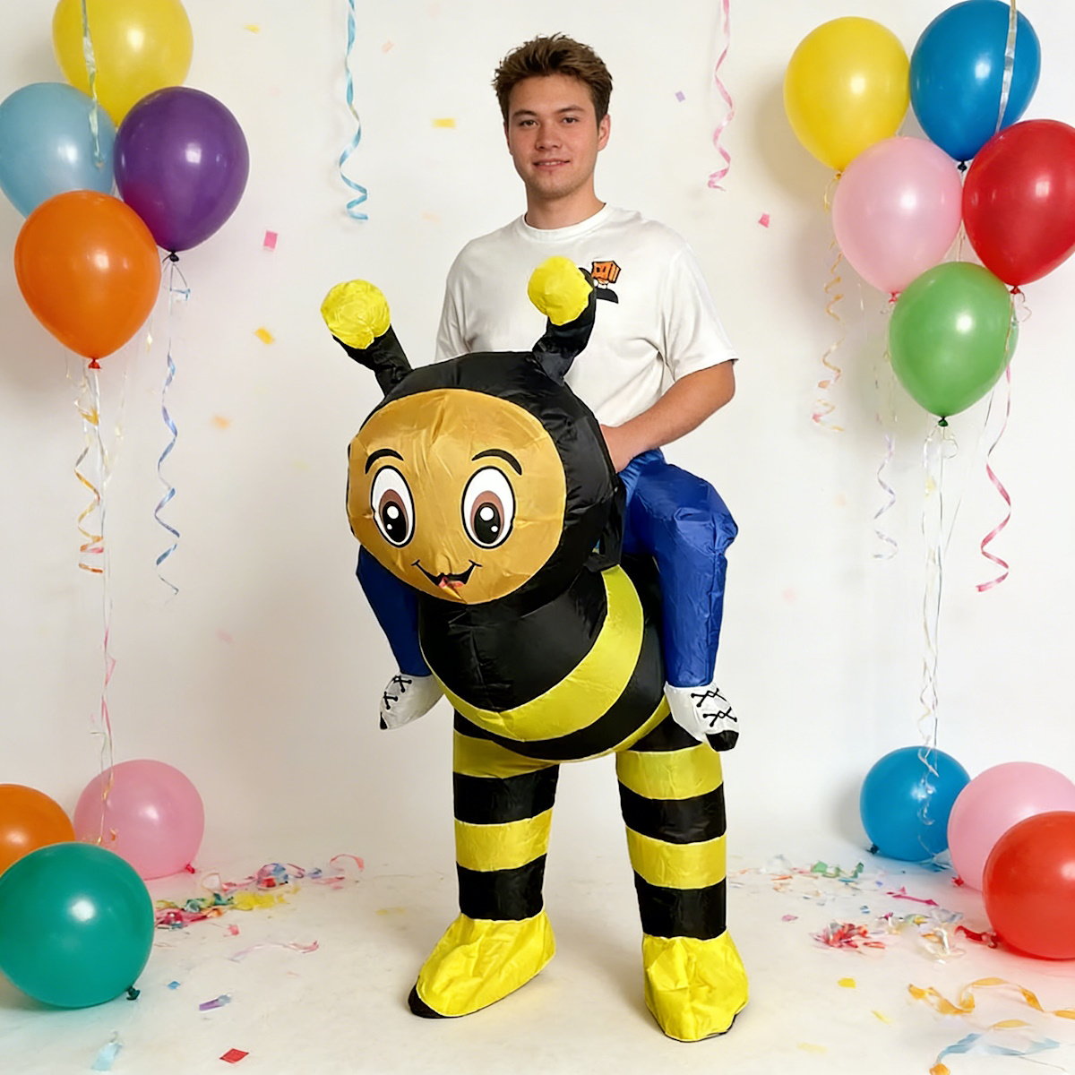 Teens and Adults Animal Riding Inflatable Costumes Riding Rooster Frog Bee Shark - ChildAngle